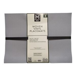 Member's Mark Indoor/Outdoor Woven Vinyl Placemats, Set of 8 - Blue